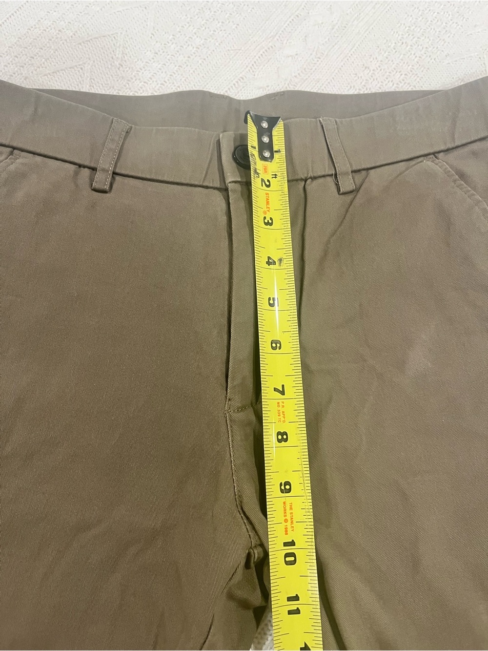 Plaid & Plain Men's Skinny Fit Stretch Chino Pants - Olive Green (30x28) - Picture 5 of 8